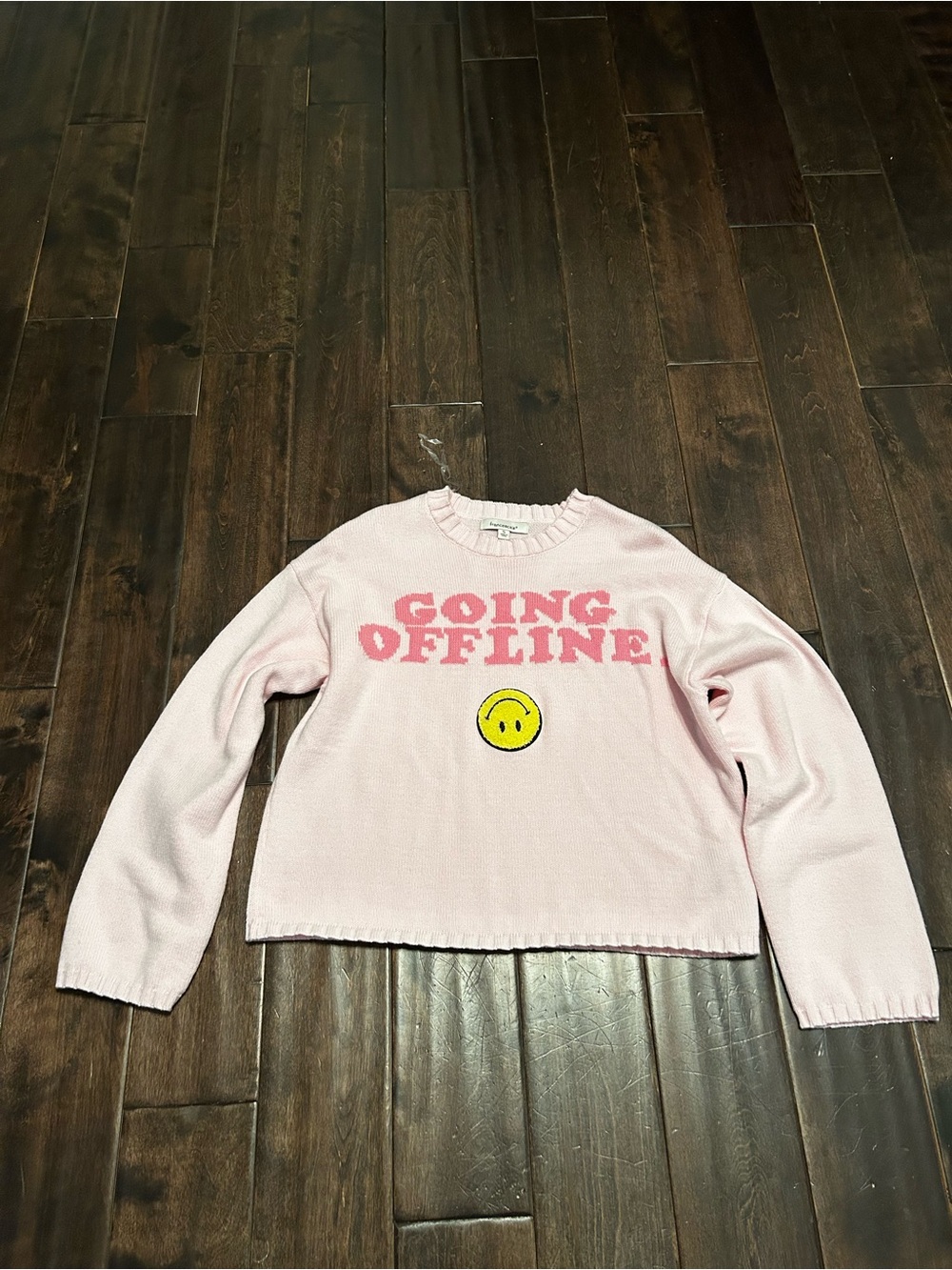 NWOT Francesca's Going Offline Pink Sweater